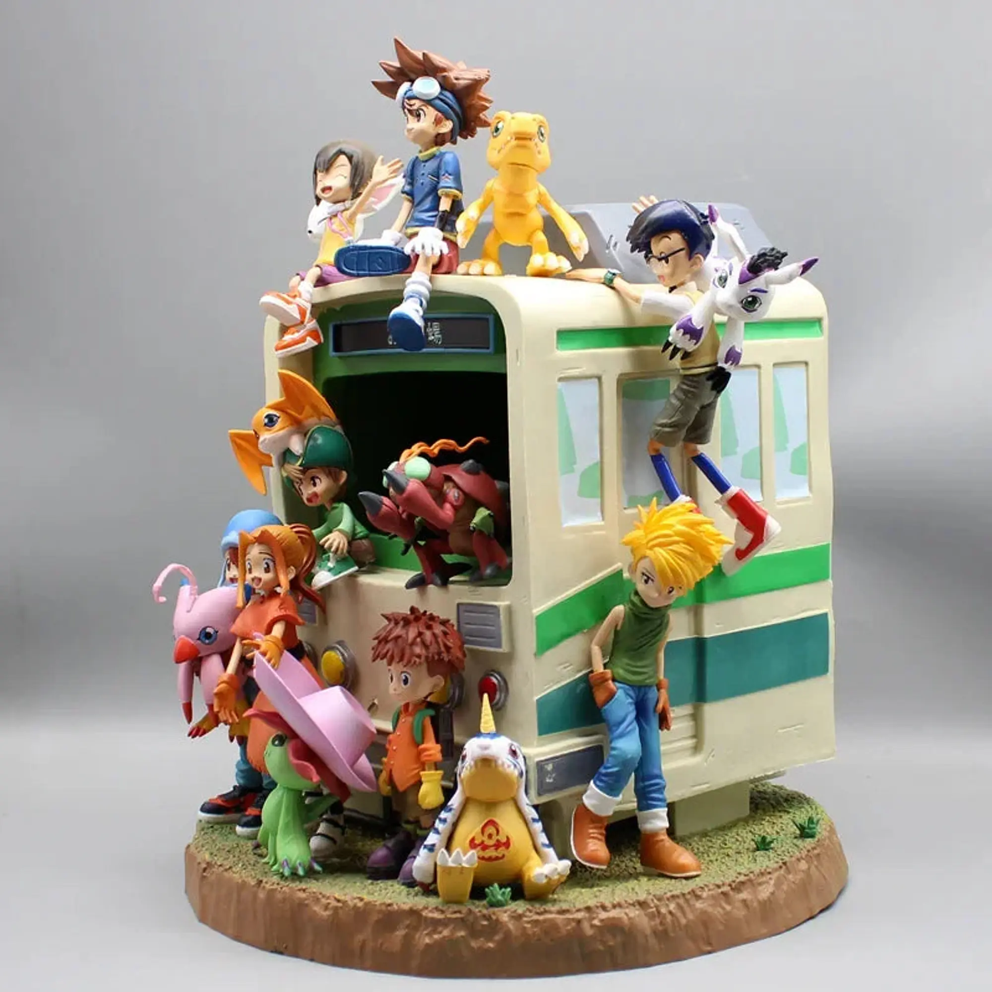 Digi Destined Adventure First Generation Digimon Team Bus Scene Wasp Studio PVC